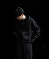 【stein】UNTWISTED YARN SWEAT ZIP UP HOODY - BLACK