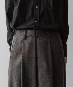 【ssstein】OVERTUCKED EXTRA WIDE TROUSERS - GLEN CHECK