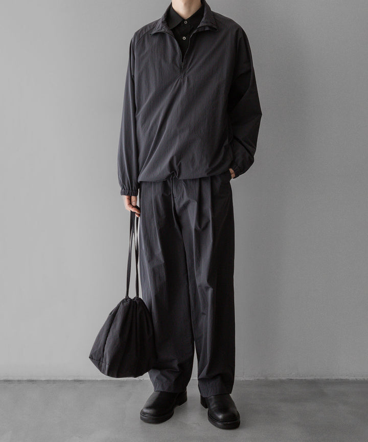 stein ssstein シュタインのWINDPROOF NYLON WIDE EASY TROUSERSのDARK GREY KHAKI公式通販サイトsession福岡セレクトショップ