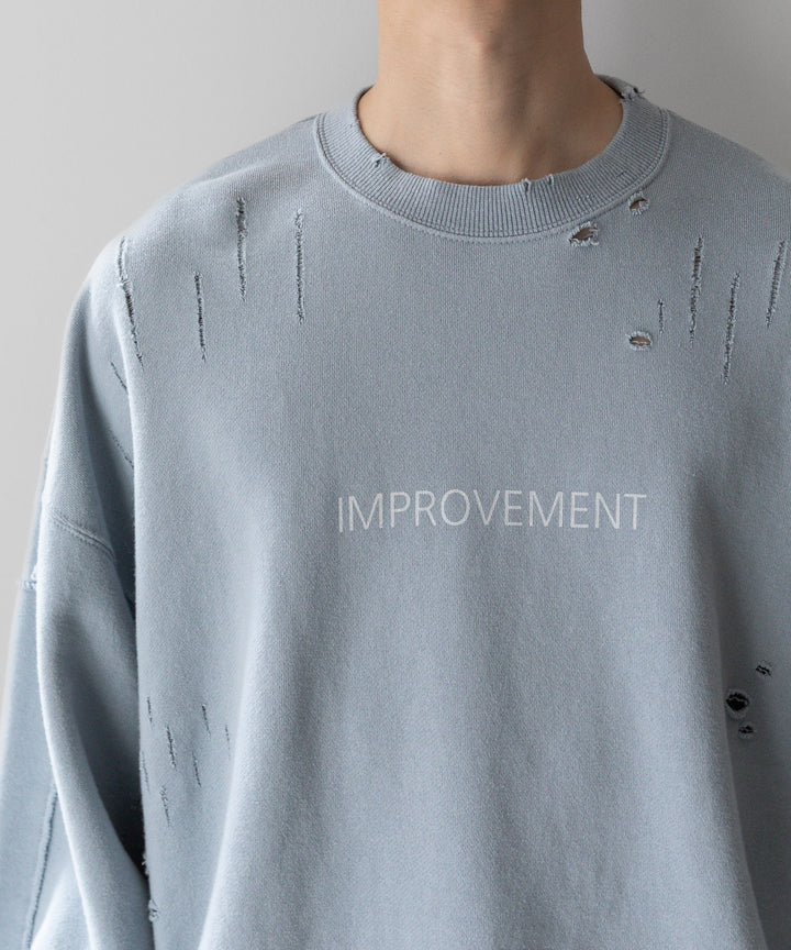 stein(シュタイン)の23AWコレクションOVERSIZED REBUILD SWEAT LSのGREY BLUE