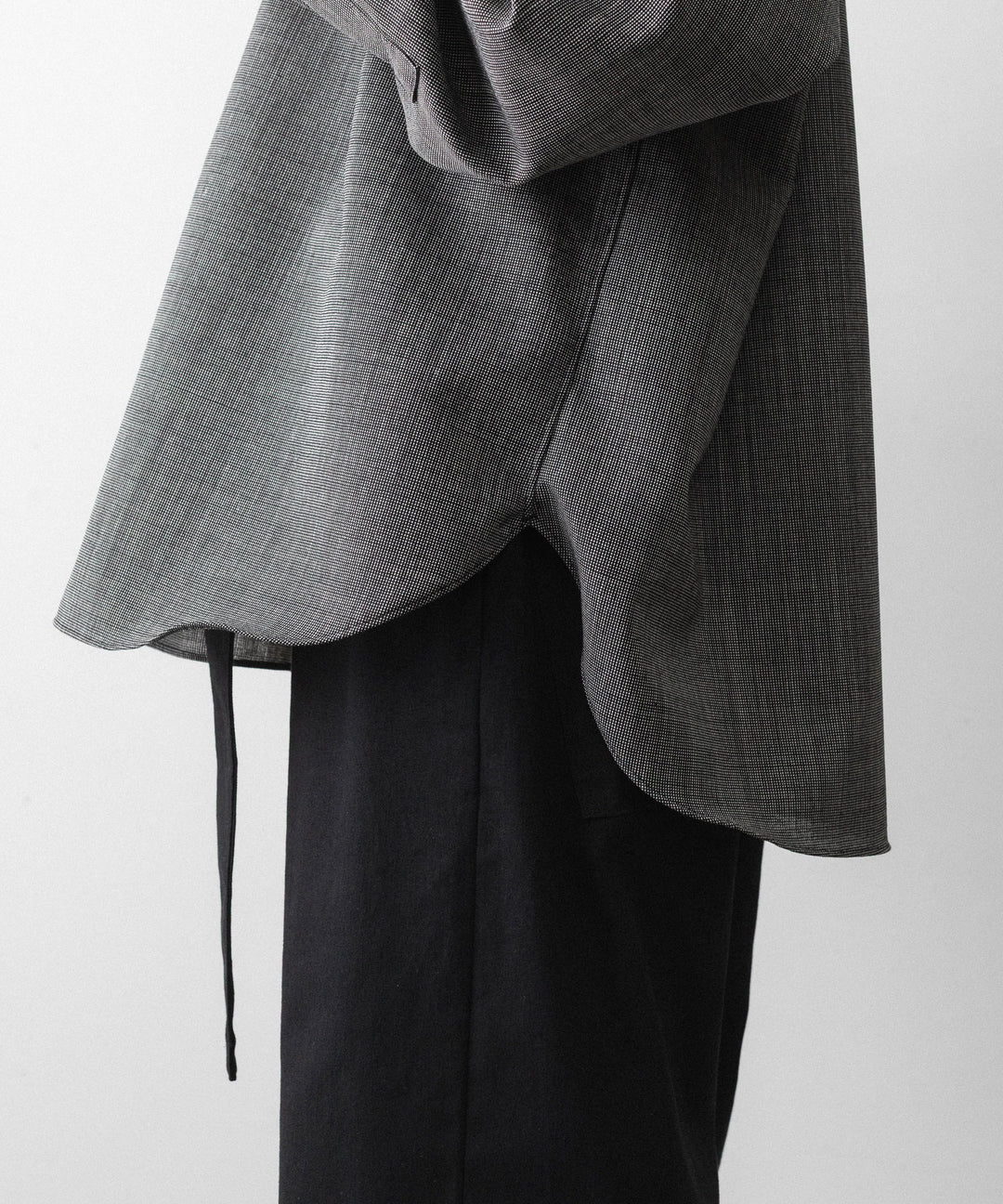 INTÉRIM - インテリムのWOOL END-ON-END SUITING DEADSTOCK FABRIC SKIPPER SHIRTのBLACK公式通販サイトsession福岡セレクトショップ