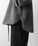 画像をギャラリービューアに読み込む, INTÉRIM - インテリムのWOOL END-ON-END SUITING DEADSTOCK FABRIC SKIPPER SHIRTのBLACK公式通販サイトsession福岡セレクトショップ
