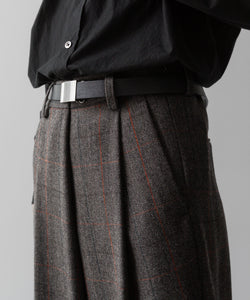 【ssstein】OVERTUCKED EXTRA WIDE TROUSERS - GLEN CHECK