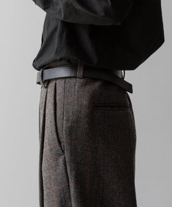 【ssstein】OVERTUCKED EXTRA WIDE TROUSERS - GLEN CHECK