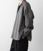 画像をギャラリービューアに読み込む, INTÉRIM - インテリムのWOOL END-ON-END SUITING DEADSTOCK FABRIC SKIPPER SHIRTのBLACK公式通販サイトsession福岡セレクトショップ
