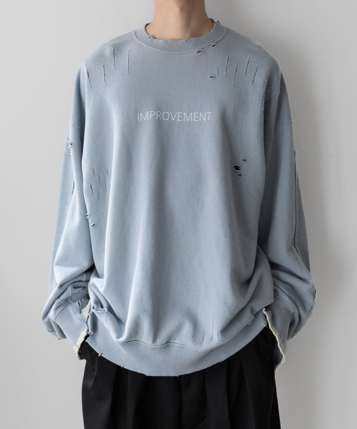 stein(シュタイン)の23AWコレクションOVERSIZED REBUILD SWEAT LSのGREY BLUE