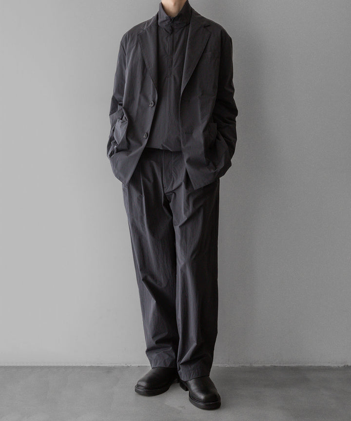 stein ssstein シュタインのWINDPROOF NYLON WIDE EASY TROUSERSのDARK GREY KHAKI公式通販サイトsession福岡セレクトショップ