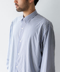 KANEMASA PHIL.】46G STRIPE MODEST SHIRT - SAX BLACK | 公式通販