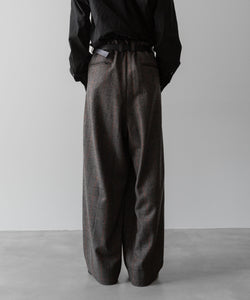 【ssstein】OVERTUCKED EXTRA WIDE TROUSERS - GLEN CHECK