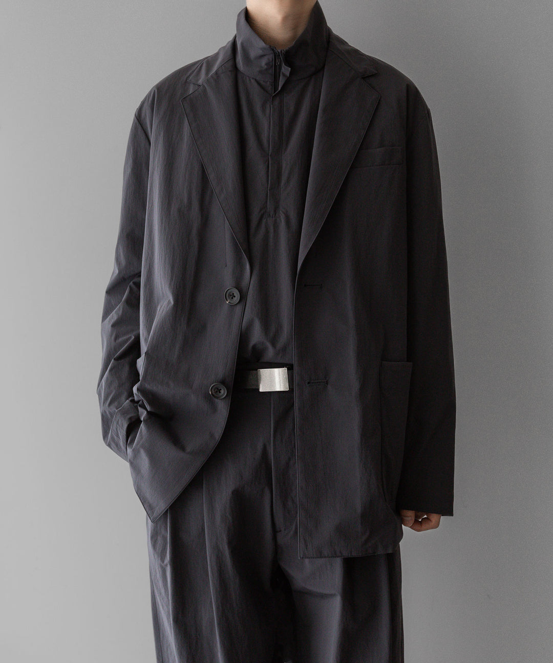 【stein】ssstein シュタインのWINDPROOF NYLON HALF ZIP PULLOVERのDARK GREY KHAKI 公式通販サイトsession福岡セレクトショップ