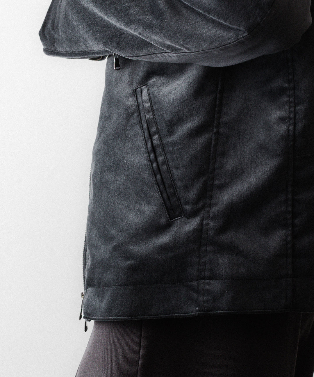 ANTHEM Aアンセムエー のCOTTON VELVET MINIMAL RIDING JACKET - CARBONの公式通販サイトsession福岡セレクトショップ