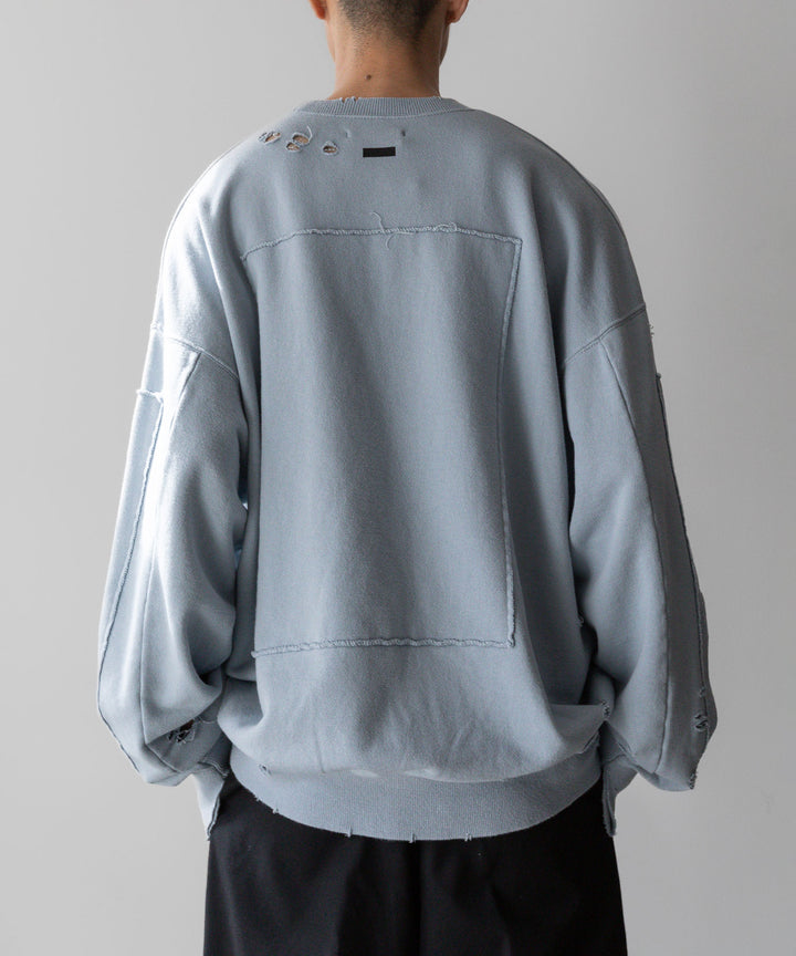 stein(シュタイン)の23AWコレクションOVERSIZED REBUILD SWEAT LSのGREY BLUE