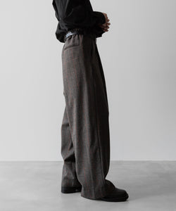 【ssstein】OVERTUCKED EXTRA WIDE TROUSERS - GLEN CHECK