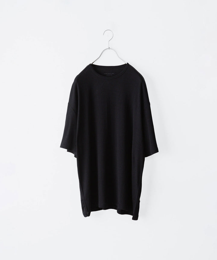 【KANEMASA PHIL.】18G WOOL PACK TEE - BLACK