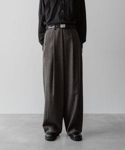 【ssstein】OVERTUCKED EXTRA WIDE TROUSERS - GLEN CHECK