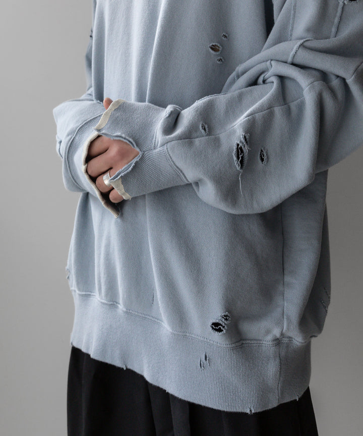 stein(シュタイン)の23AWコレクションOVERSIZED REBUILD SWEAT LSのGREY BLUE