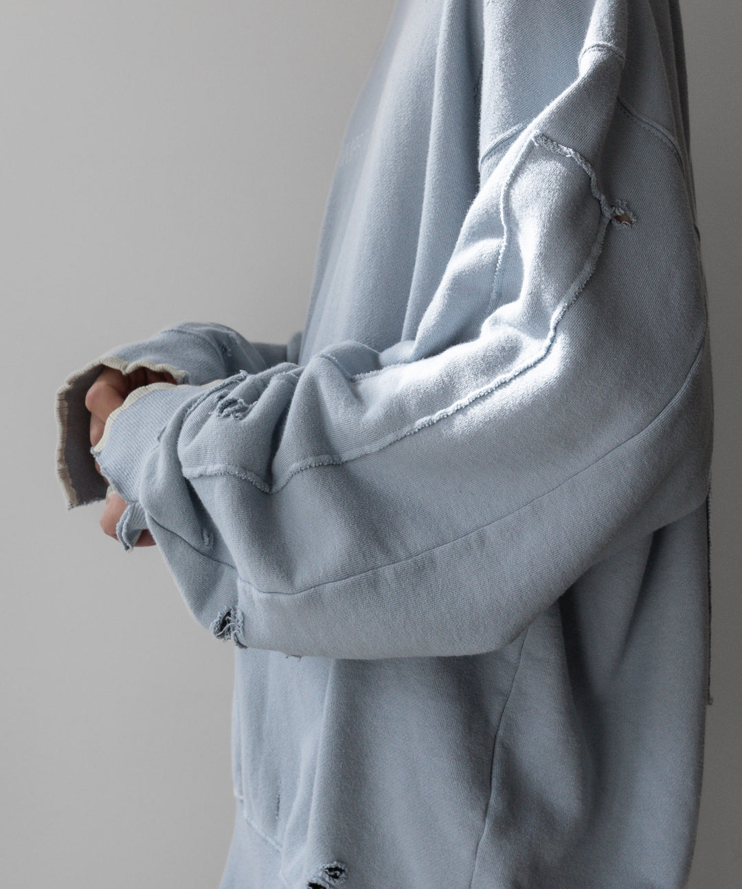 【stein】OVERSIZED REBUILD SWEAT LS - GREY BLUE