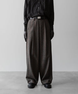 【ssstein】OVERTUCKED EXTRA WIDE TROUSERS - GLEN CHECK