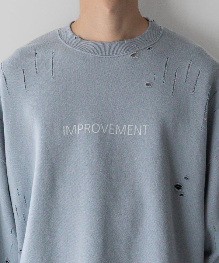【stein】OVERSIZED REBUILD SWEAT LS - GREY BLUE