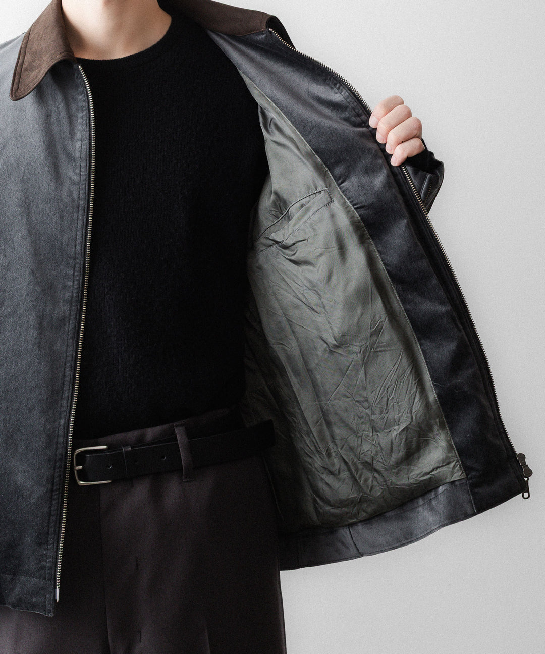 ANTHEM Aアンセムエー のCOTTON VELVET MINIMAL RIDING JACKET - CARBONの公式通販サイトsession福岡セレクトショップ