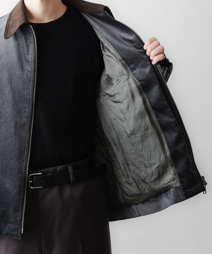ANTHEM Aアンセムエー のCOTTON VELVET MINIMAL RIDING JACKET - CARBONの公式通販サイトsession福岡セレクトショップ