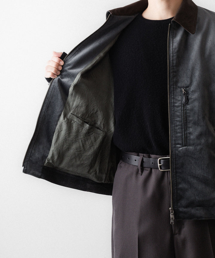ANTHEM Aアンセムエー のCOTTON VELVET MINIMAL RIDING JACKET - CARBONの公式通販サイトsession福岡セレクトショップ