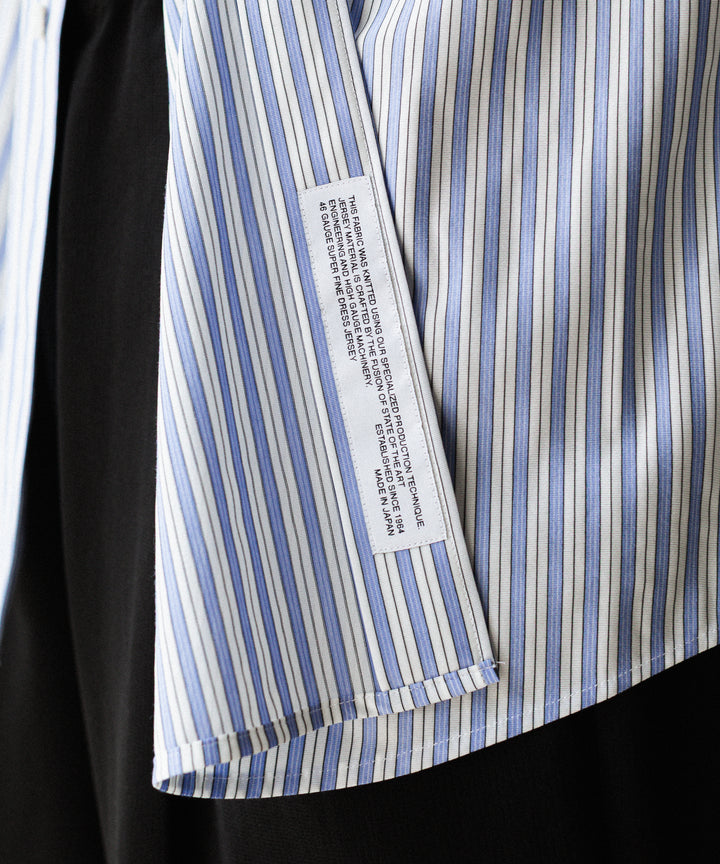 KANEMASA PHIL. カネマサフィルの46G STRIPE MODEST SHIRTのSAX BLACK公式通販session福岡セレクトショップ