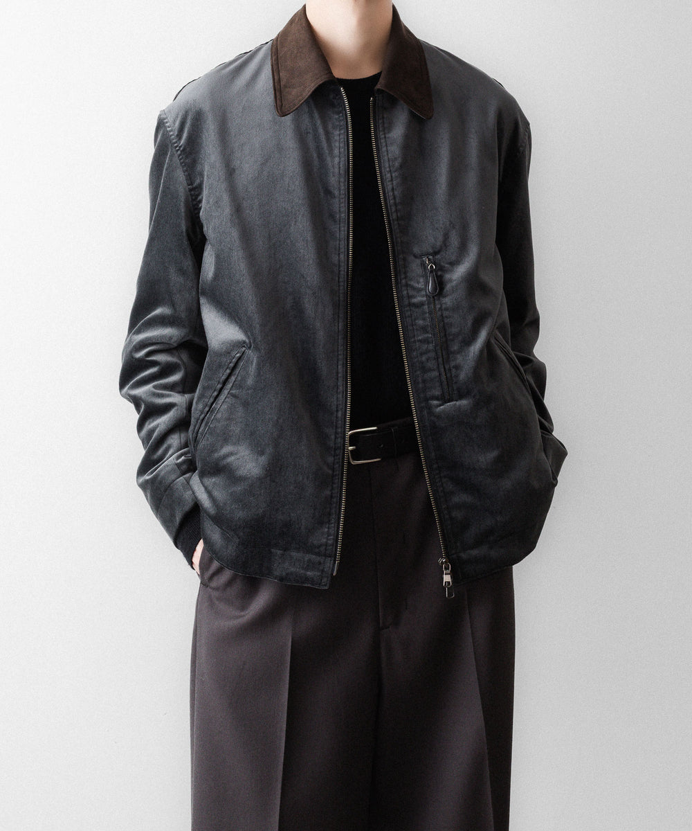 ANTHEM Aアンセムエー のCOTTON VELVET MINIMAL RIDING JACKET - CARBONの公式通販サイトsession福岡セレクトショップ