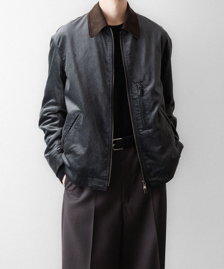 ANTHEM Aアンセムエー のCOTTON VELVET MINIMAL RIDING JACKET - CARBONの公式通販サイトsession福岡セレクトショップ