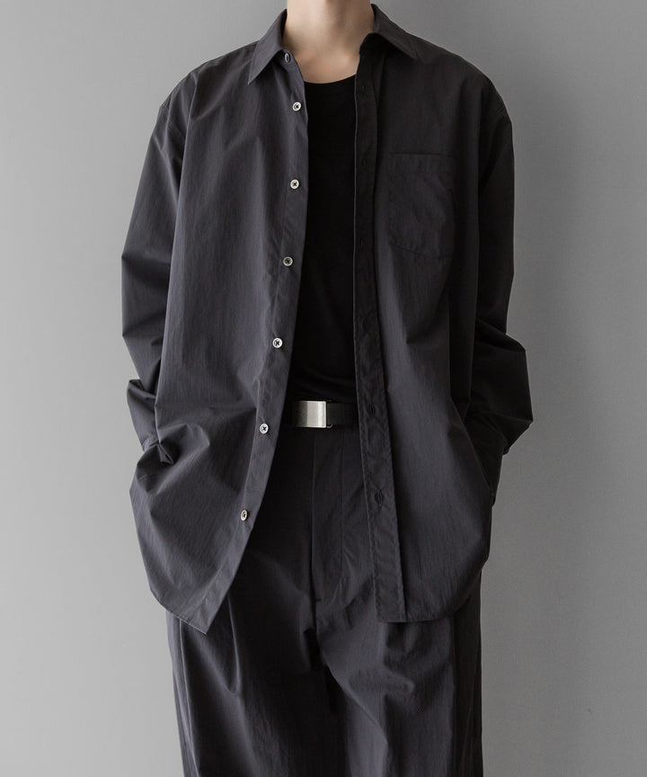 stein ssstein シュタインのWINDPROOF NYLON WIDE EASY TROUSERSのDARK GREY KHAKI公式通販サイトsession福岡セレクトショップ