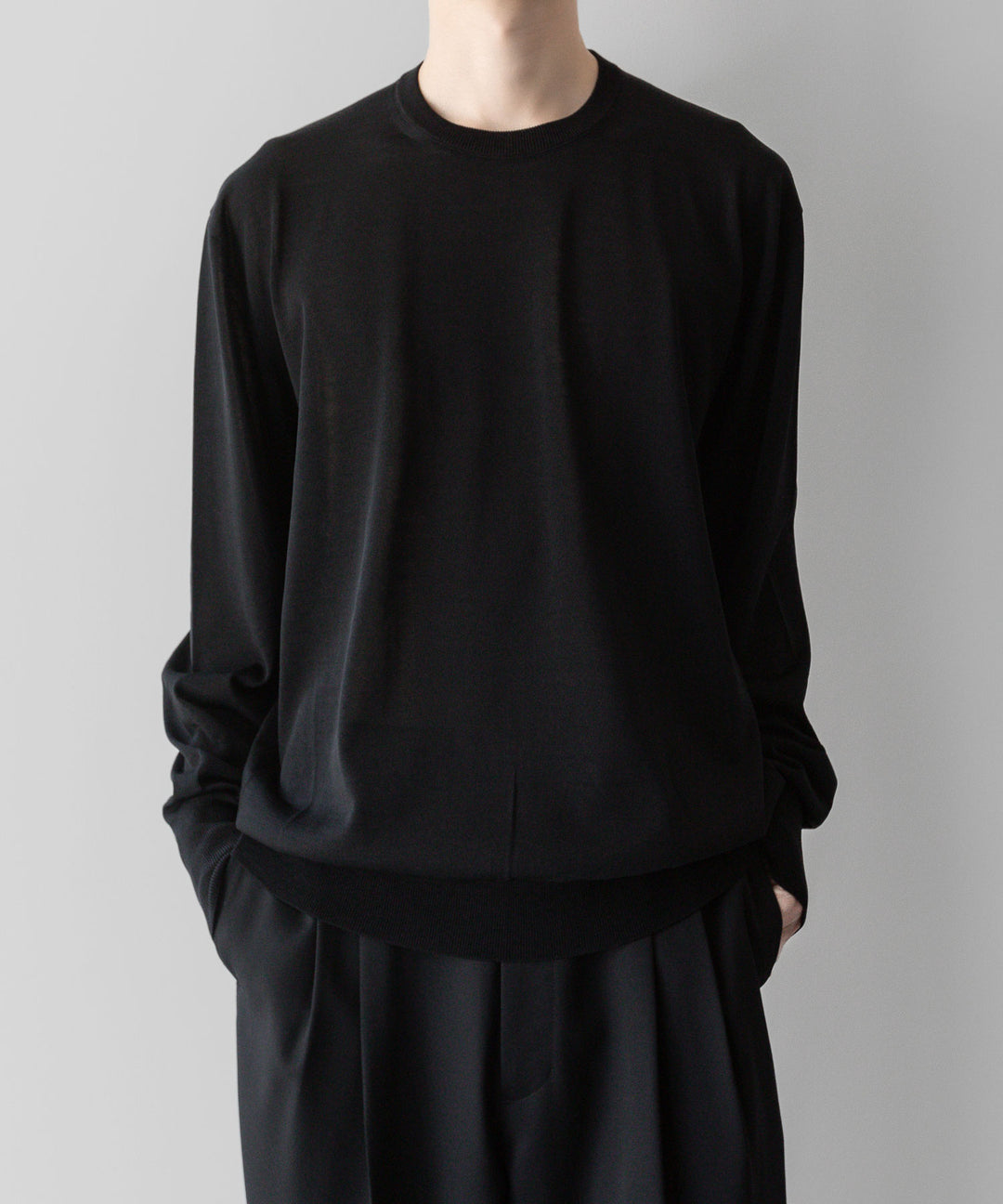 ssstein(シュタイン)の24AWコレクション WOOL SILK KNIT CREW NECK LS - BLACK 公式通販サイトsession福岡セレクトショップ