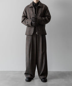 【ssstein】OVERTUCKED EXTRA WIDE TROUSERS - GLEN CHECK