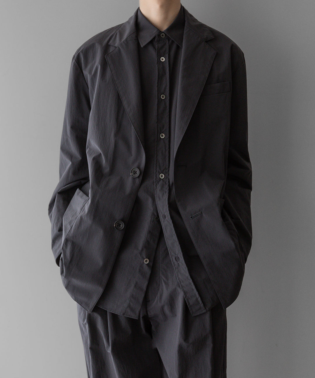 【stein】ssstein シュタインのWINDPROOF NYLON STANDARD SHIRTのDARK GREY KHAKI 公式通販サイトsession福岡セレクトショップ