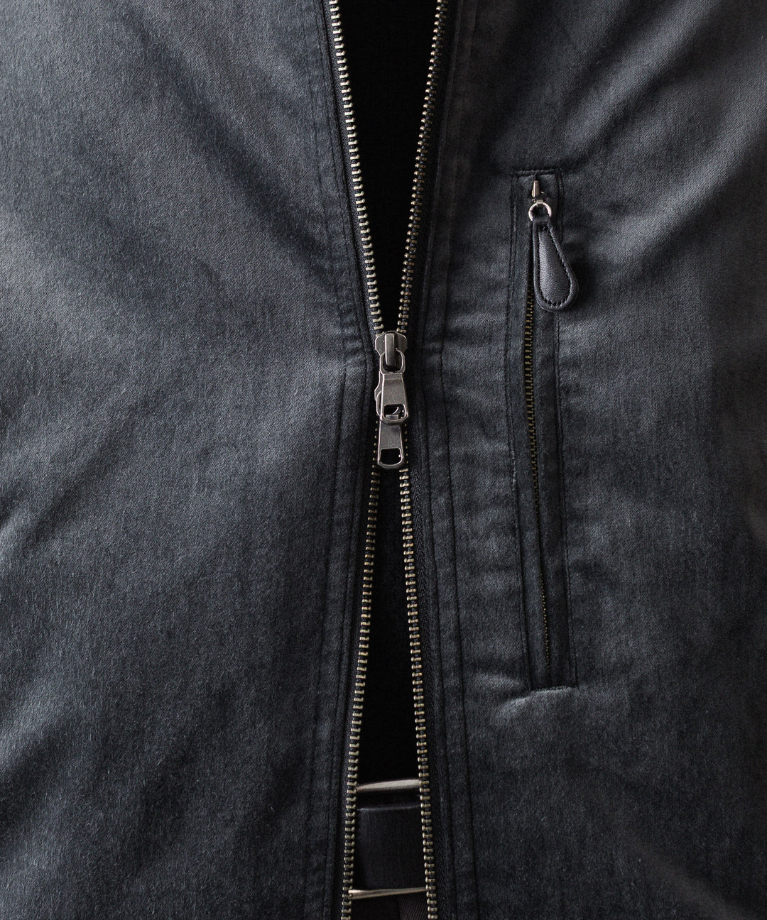 ANTHEM Aアンセムエー のCOTTON VELVET MINIMAL RIDING JACKET - CARBONの公式通販サイトsession福岡セレクトショップ