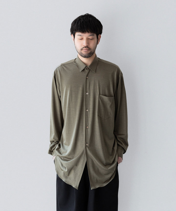 INTÉRIM インテリムのEXTRA FINE MERINO WOOL JERSEY L/S REGULAR COLLAR SHIRTのSAGE公式通販サイトsession福岡セレクトショップ