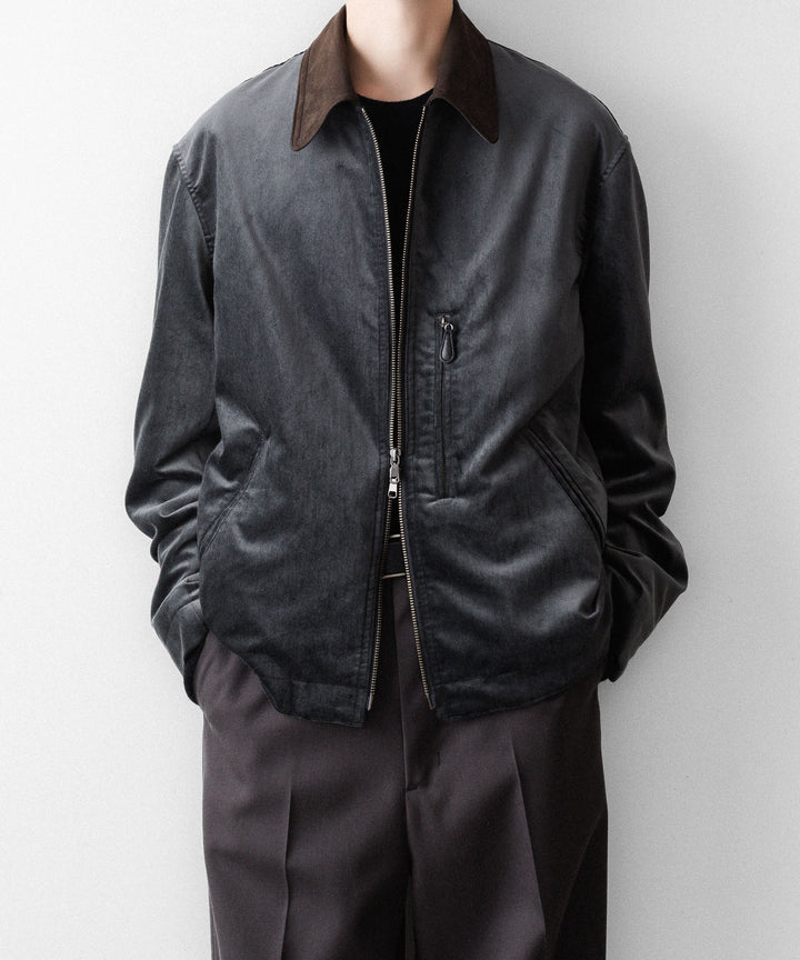 ANTHEM Aアンセムエー のCOTTON VELVET MINIMAL RIDING JACKET - CARBONの公式通販サイトsession福岡セレクトショップ