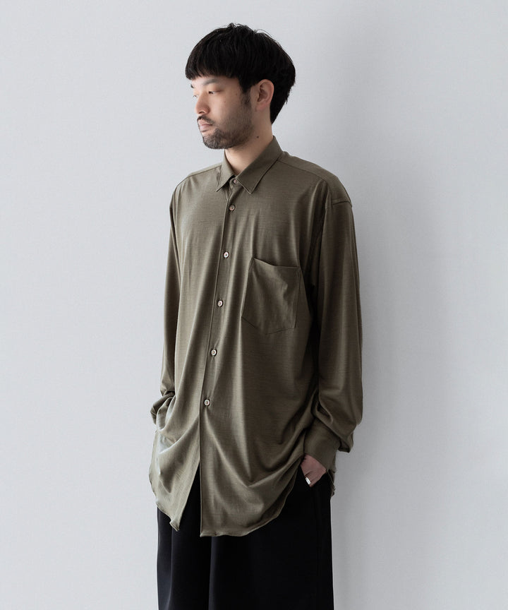 INTÉRIM インテリムのEXTRA FINE MERINO WOOL JERSEY L/S REGULAR COLLAR SHIRTのSAGE公式通販サイトsession福岡セレクトショップ