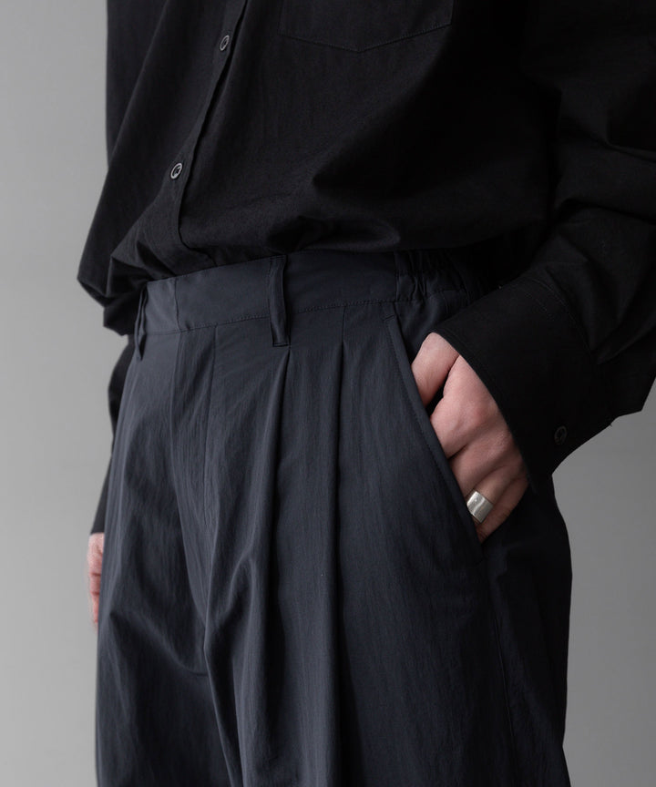 【stein】ssstein シュタインのWINDPROOF NYLON WIDE EASY TROUSERSのBLACK 公式通販サイトsession福岡セレクトショップ