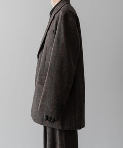 【ssstein】OVERSIZED SINGLE BREASTED LONG JACKET - GLEN CHECK