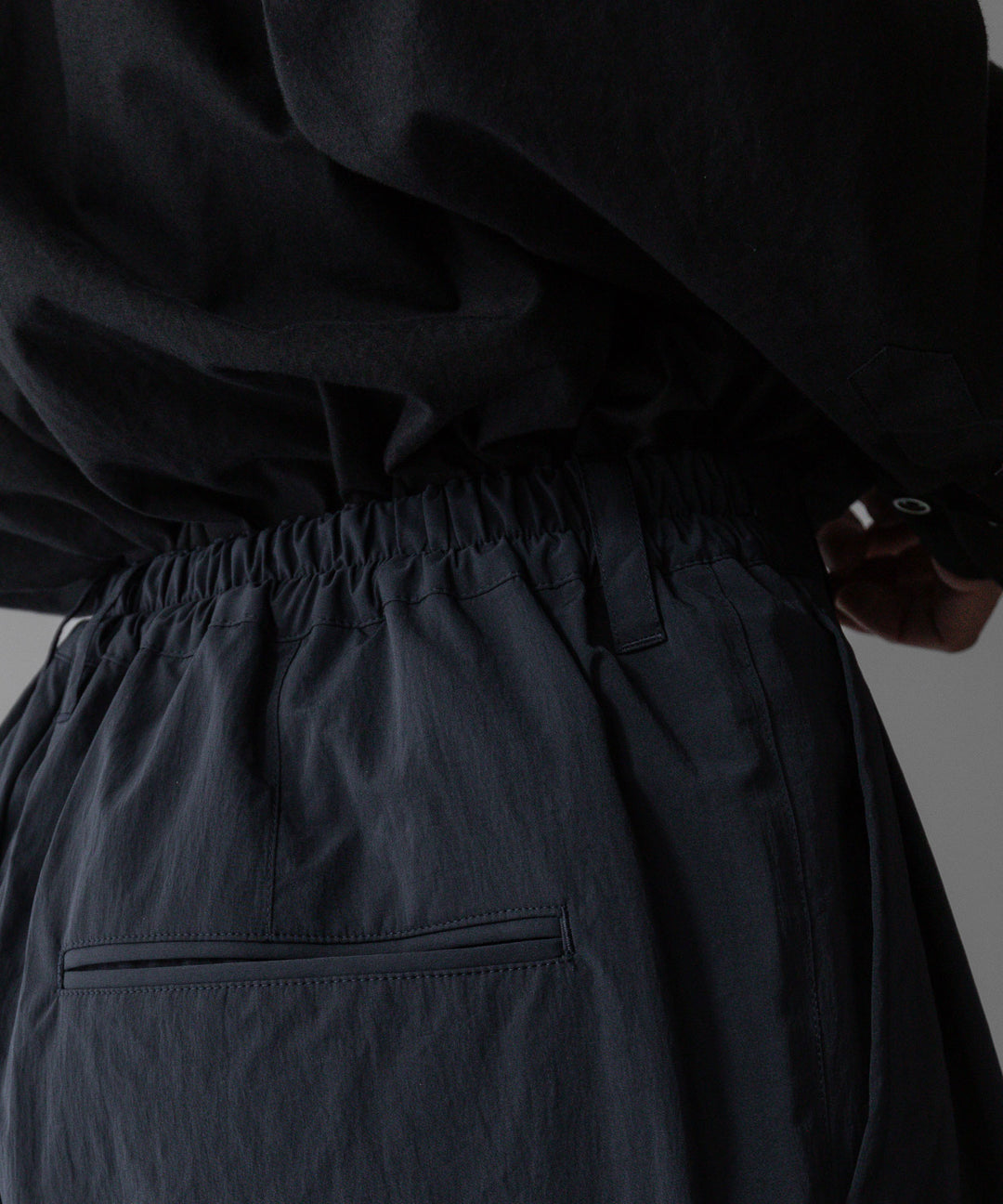 【stein】ssstein シュタインのWINDPROOF NYLON WIDE EASY TROUSERSのBLACK 公式通販サイトsession福岡セレクトショップ