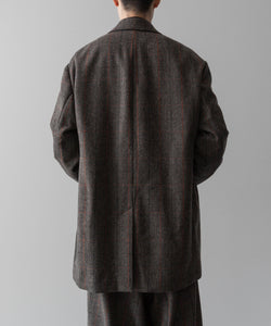 【ssstein】OVERSIZED SINGLE BREASTED LONG JACKET - GLEN CHECK