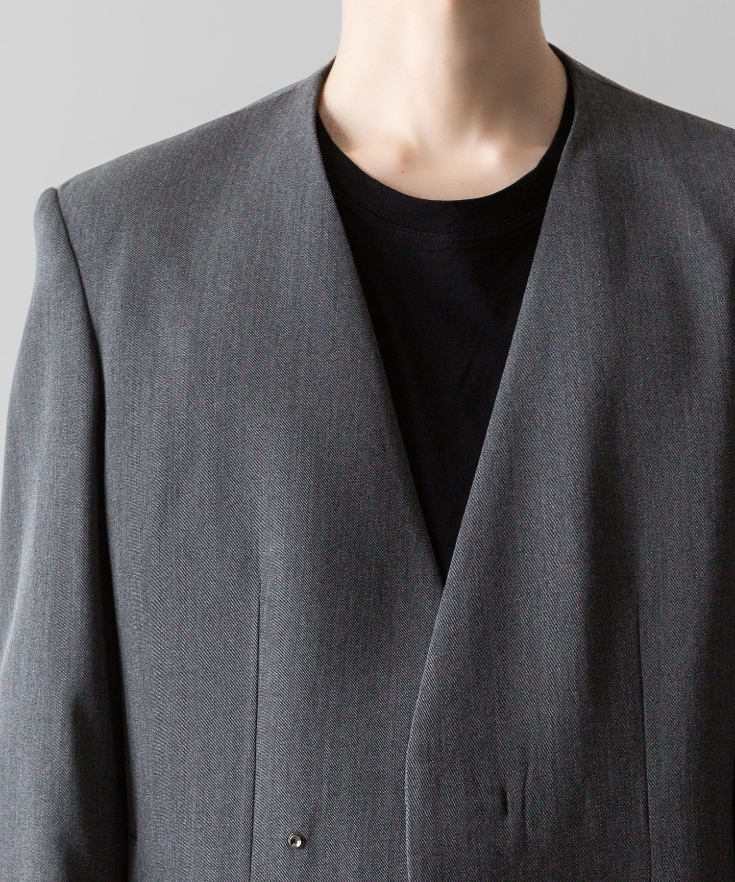 VEIN ヴェインのWO/VIS GABARDINE COLLARLESS JACKET - X.GRAYの公式通販サイトsession福岡セレクトショップ