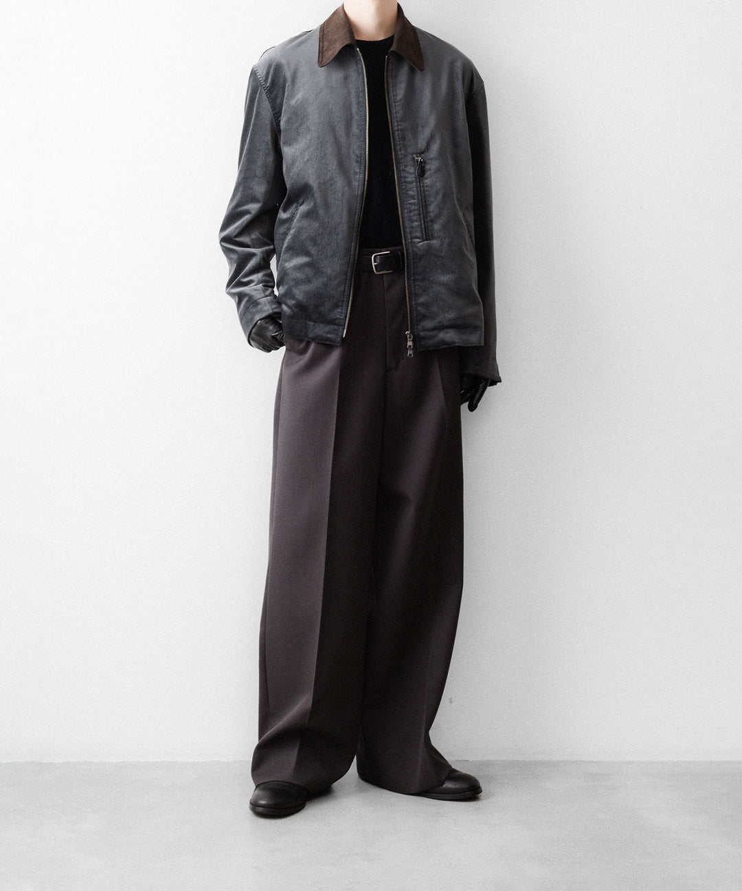 ANTHEM Aアンセムエー のCOTTON VELVET MINIMAL RIDING JACKET - CARBONの公式通販サイトsession福岡セレクトショップ