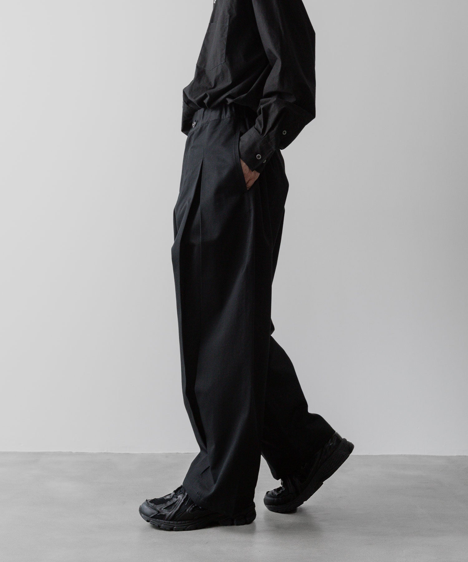 sage NATION セイジネーションのBOX PLEAT TROUSER - BLACKの公式通販サイトsession福岡セレクトショップ