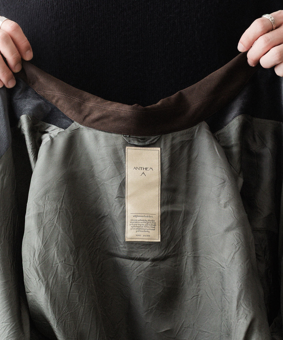 ANTHEM Aアンセムエー のCOTTON VELVET MINIMAL RIDING JACKET - CARBONの公式通販サイトsession福岡セレクトショップ