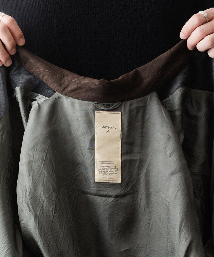 ANTHEM Aアンセムエー のCOTTON VELVET MINIMAL RIDING JACKET - CARBONの公式通販サイトsession福岡セレクトショップ