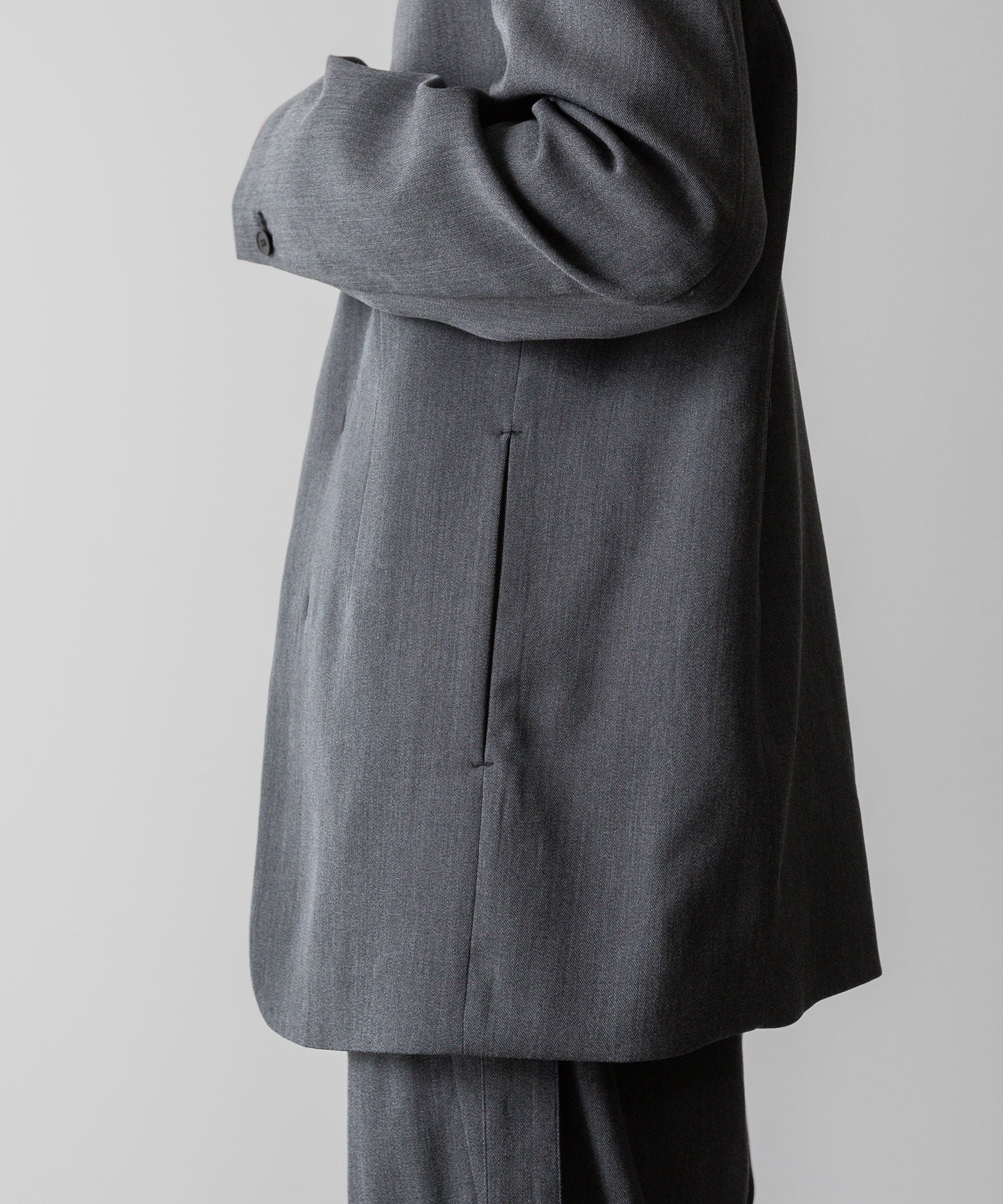 VEIN ヴェインのWO/VIS GABARDINE COLLARLESS JACKET - X.GRAYの公式通販サイトsession福岡セレクトショップ