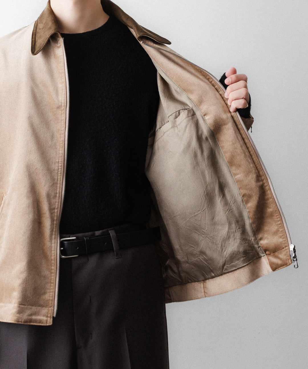 ANTHEM Aアンセムエー のCOTTON VELVET MINIMAL RIDING JACKET - BEIGEの公式通販サイトsession福岡セレクトショップ