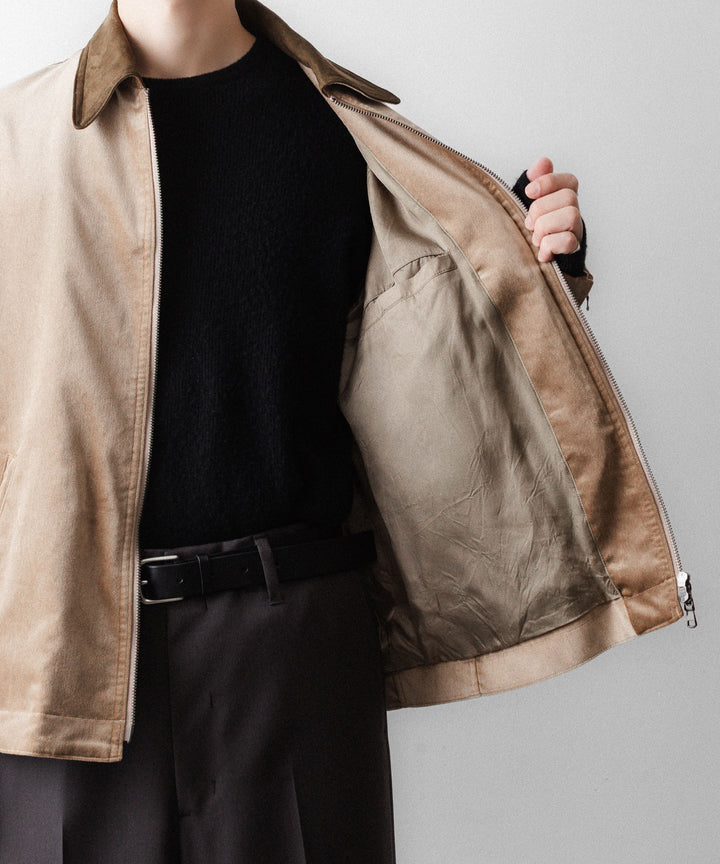 ANTHEM Aアンセムエー のCOTTON VELVET MINIMAL RIDING JACKET - BEIGEの公式通販サイトsession福岡セレクトショップ