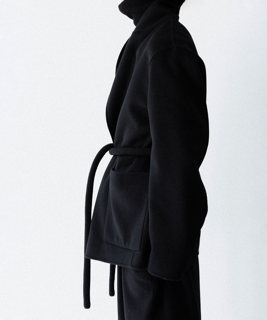 【ssstein】WOOL/CASHMERE REVERSIBLE PEAK LAPEL JACKET - BLACK × BLACK